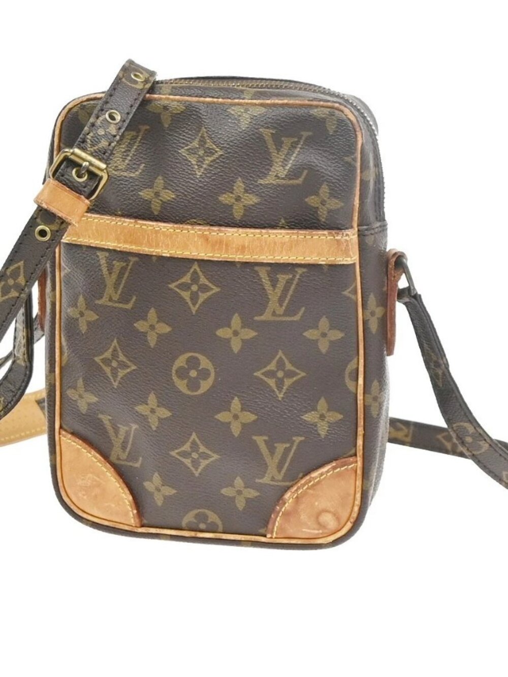 LOUIS VUITTON Danube Shoulder Bag Monogram Leather Brown France M45266 35KC828